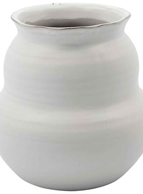 丹麦House Doctor 的 Juno花瓶手工粘土造型花瓶白色北欧插花摆件