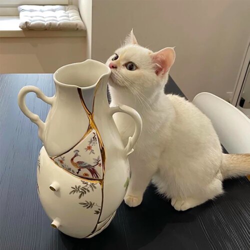 Seletti Kintsugi Vase意大利金缮花瓶摆件插花器装饰艺术设计