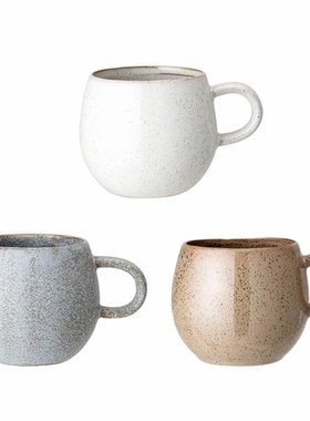 丹麦Bloomingville  Addison手工制作炻瓷灰色系马克杯