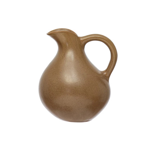 FQR LIVING 丹麦Bloomingville手工制作光滑粗陶花器装饰花瓶水壶
