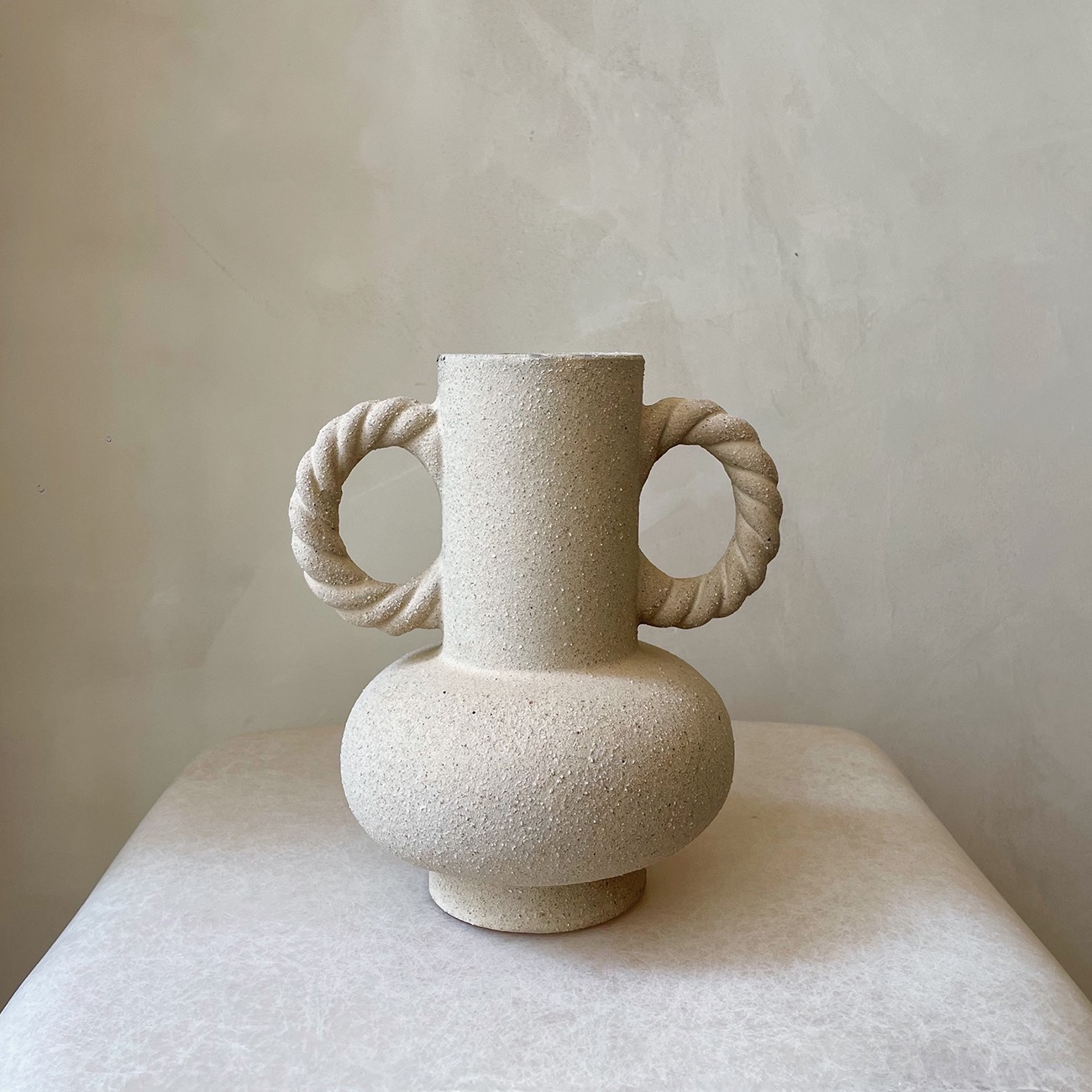 Sane手工陶瓷花瓶肌理感陶质麻花侘寂风陈列静物居家装饰