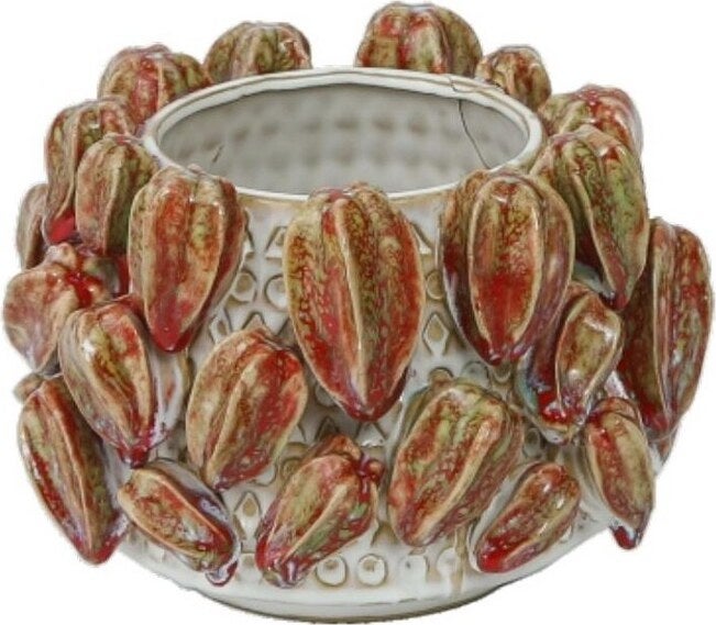 FQR LIVING瑞典INTRATUIN手工制作陶器粘贴渐变色杨桃花瓶 装饰