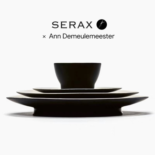 比利时Serax AnnDemeulemeester餐具陶瓷碗哑光黑家用餐盘汤碗