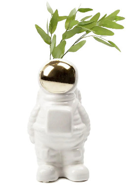 FQR LIVING意大利CHIVE手工制作雕塑独特造型宇航员陶瓷花瓶 摆件