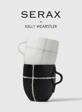比利时Serax矢量格纹陶瓷马克杯小众艺术感杯子家用喝水杯咖啡杯