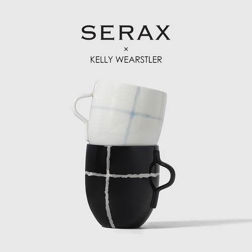 比利时Serax矢量格纹陶瓷马克杯小众艺术感杯子家用喝水杯咖啡杯