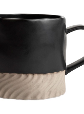 FQR LIVING 瑞典ByOn 手工制作陶器黑色漩涡马克杯 水杯 咖啡杯