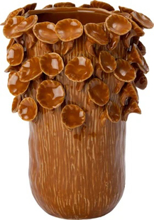 FQRLIVING ALJA手工制作粘贴陶器鱼鳞片棕色花瓶 家居摆件