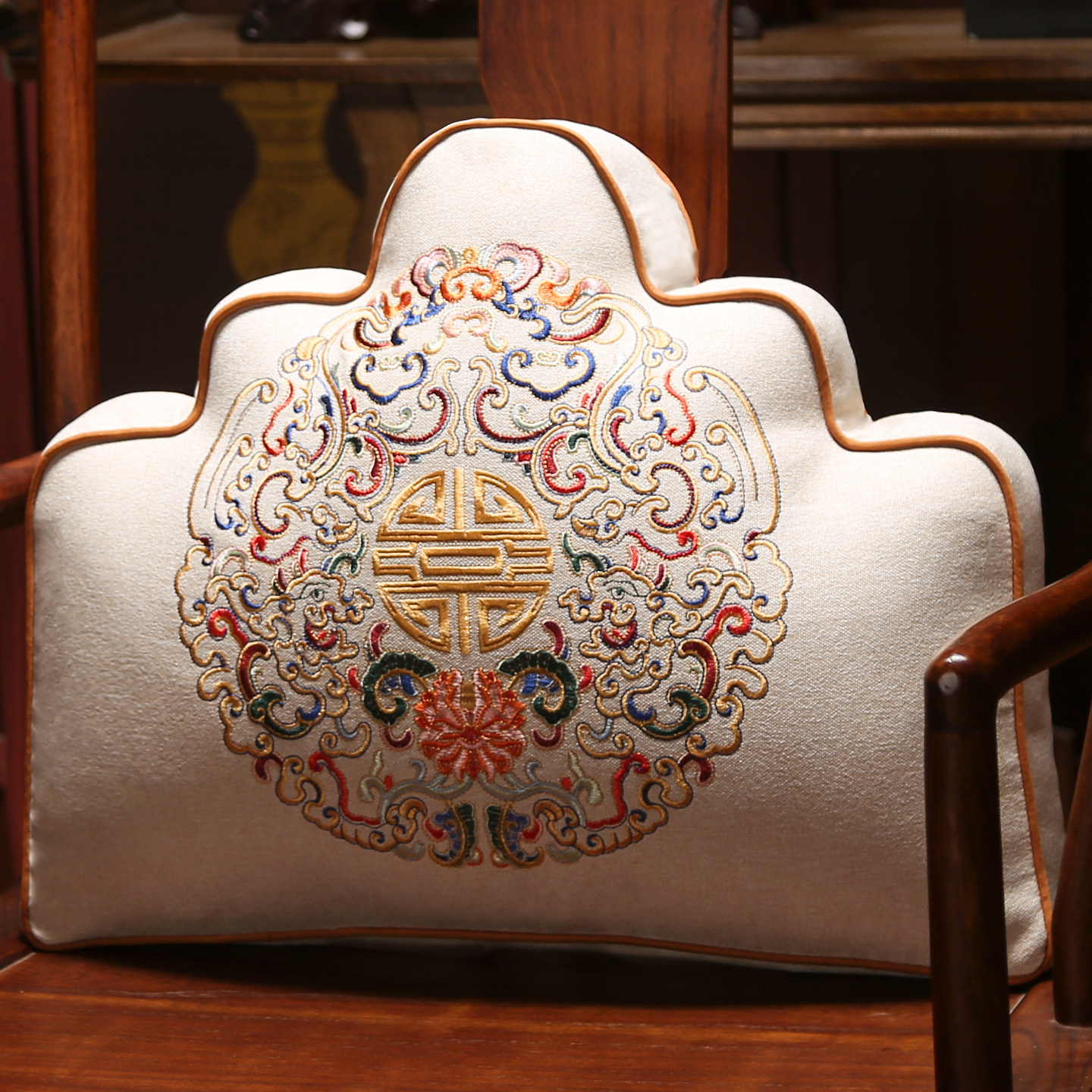 新中式靠山靠垫座椅靠枕靠背垫办公室护腰枕沙发抱枕客厅床上靠垫