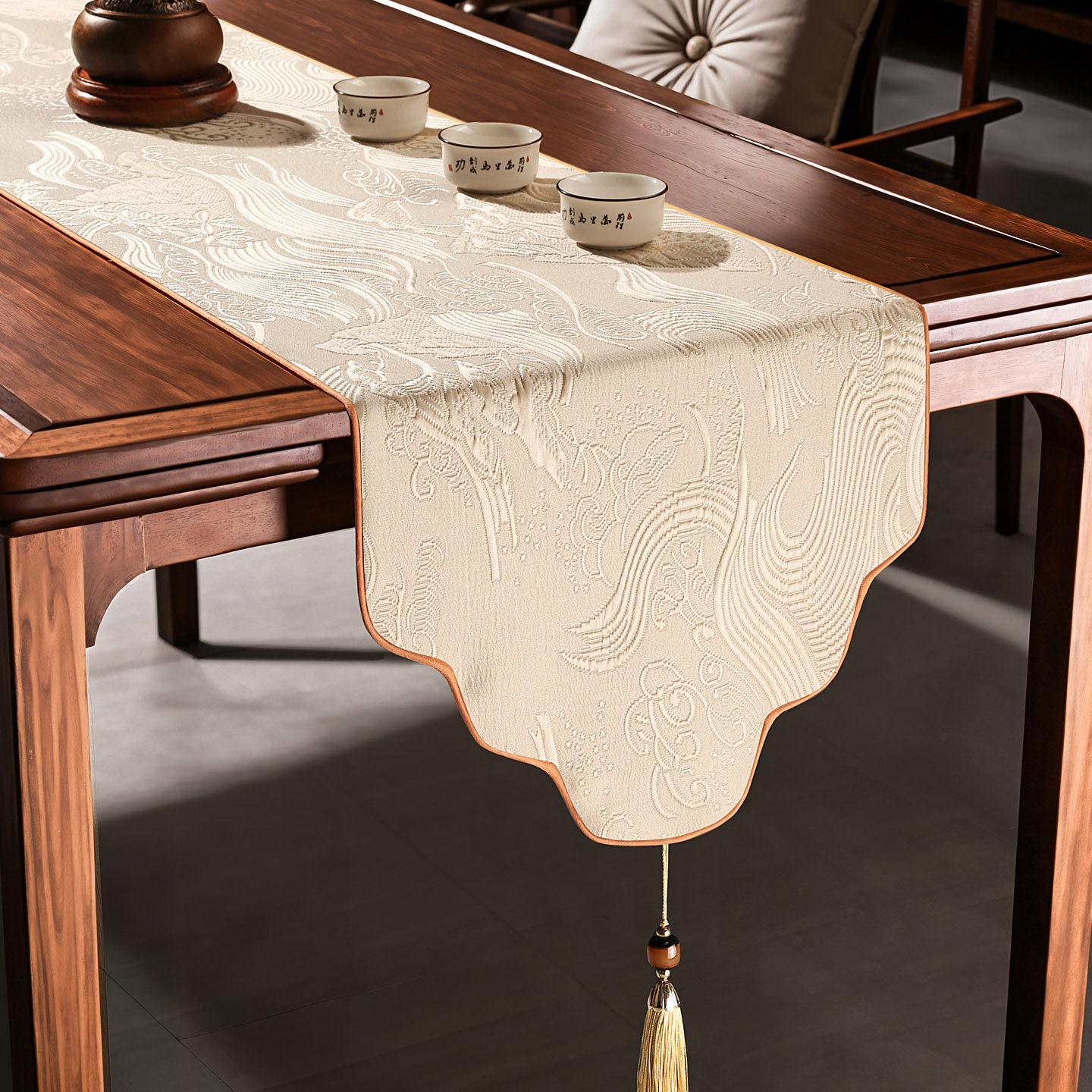 桌旗中式新中式防水茶几垫布轻奢高端茶台布艺长条定制茶桌布茶旗,居家布艺,桌旗,淘宝优惠券,粉丝福利购,淘宝优惠卷