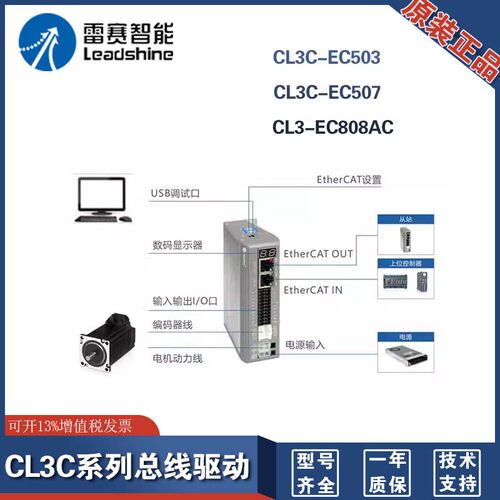 深圳雷赛伺服闭环驱动器EtherCAT总线驱动器CL3C-EC503 507 808AC