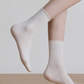2024女中筒袜春夏薄款 糖果色堆堆袜女搭配中筒袜秋款 无骨月子袜