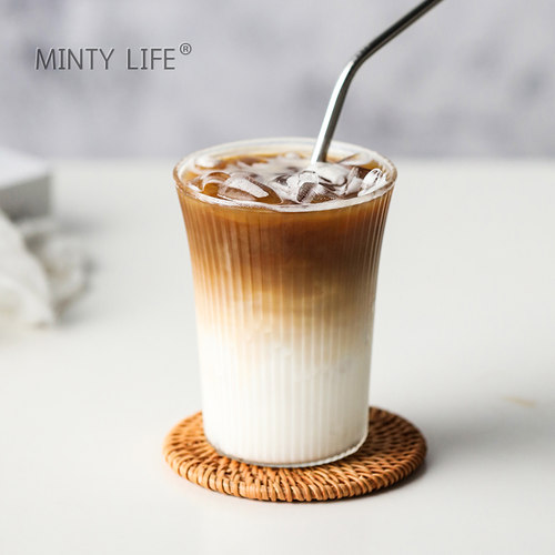 mintylife手工条纹玻璃杯子折边
