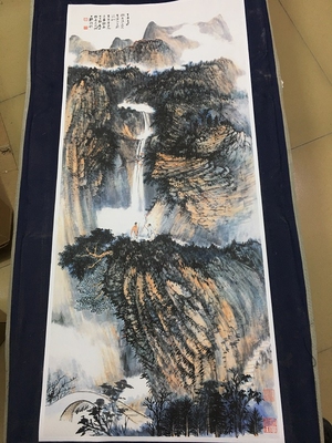 张大千仿石溪燕山图山水风景国画真迹作品微喷复制临摹装饰收藏
