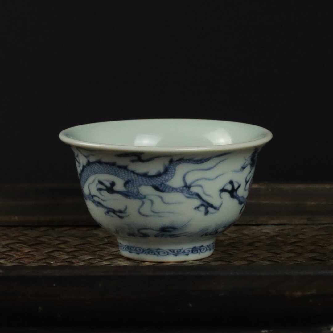 景德镇茶具茶杯仿古元青花釉下彩茶杯