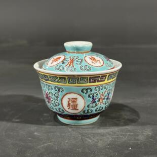 万寿无疆全手工绘567景德镇厂货瓷器茶具二才盖碗怀旧经典草帽款