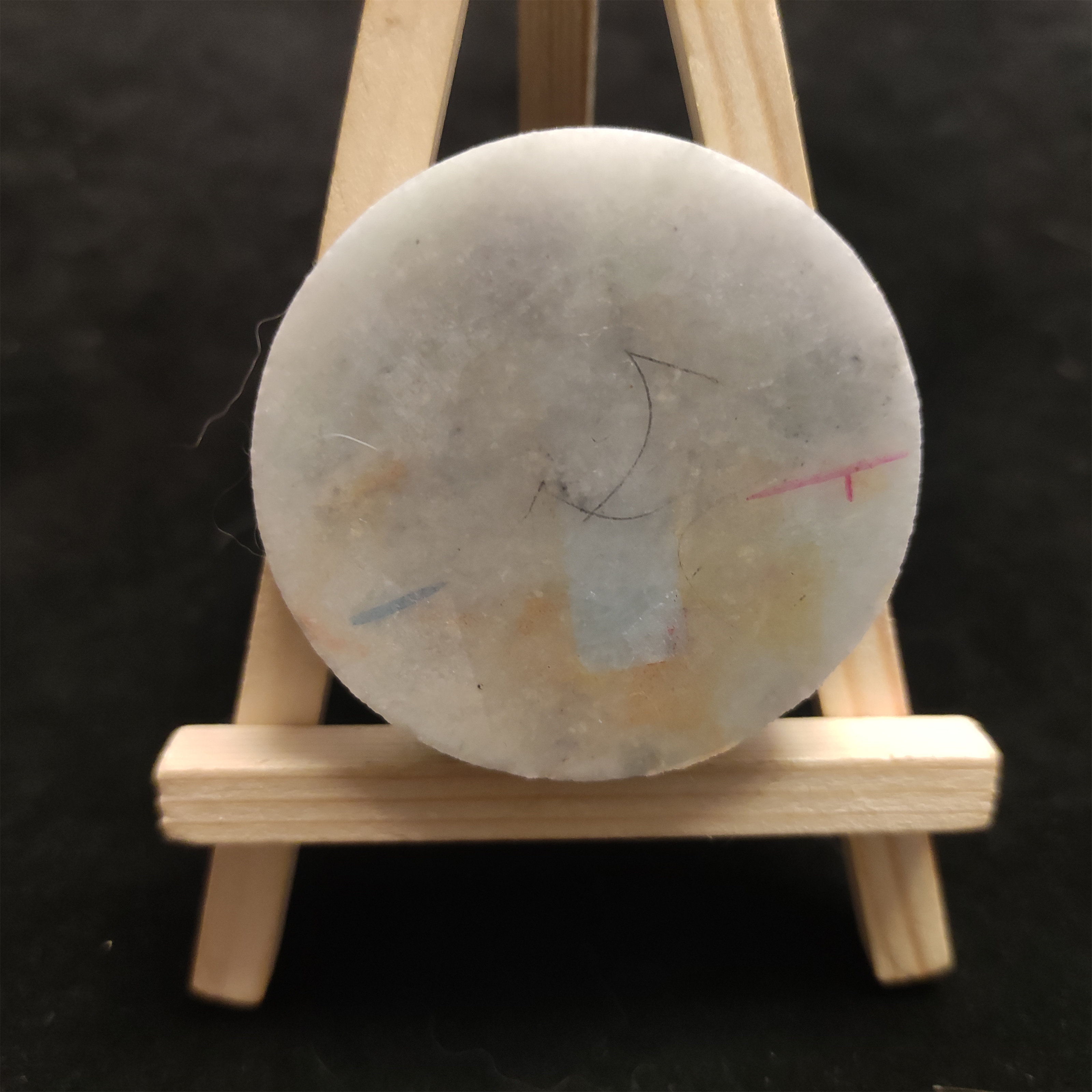 天然翡翠:满绿底 烟紫色 洒黄翡 三彩镯芯原石(未打磨 不包工)