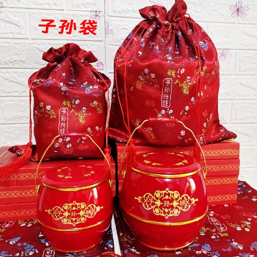装子孙桶袋万代红枣花生
