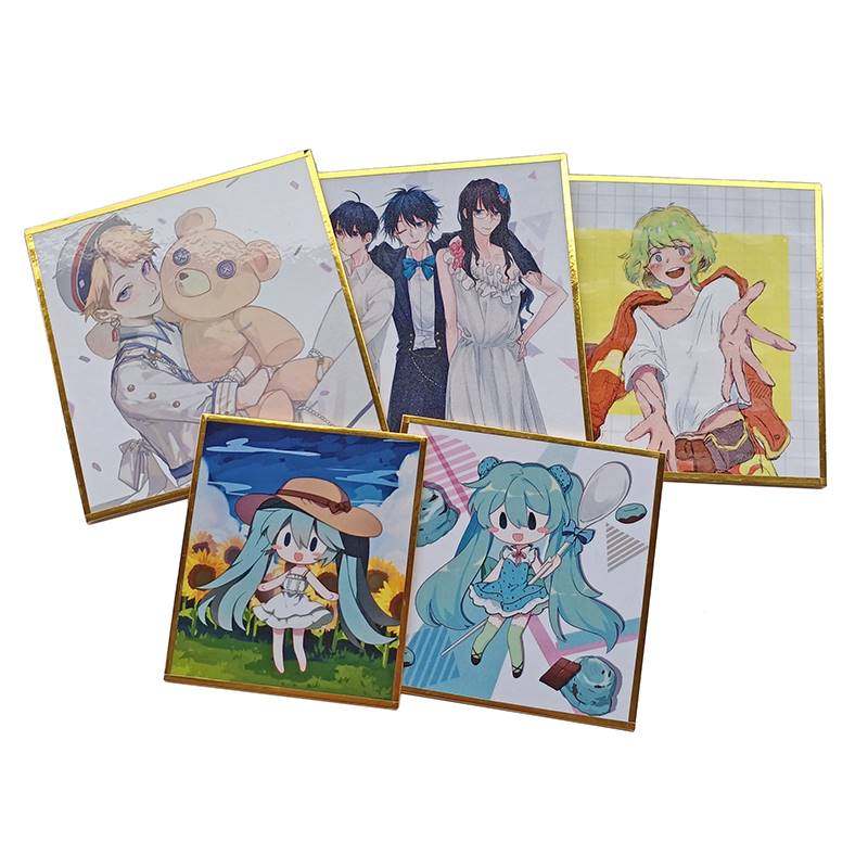 专业色纸定制色纸签绘板签名板会展卡片来图镭射银边双闪签售手绘