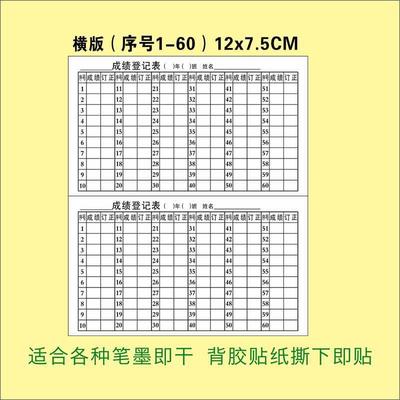 小学生数学语文作业完成情况登记表贴纸初中班级管理作业检查神器