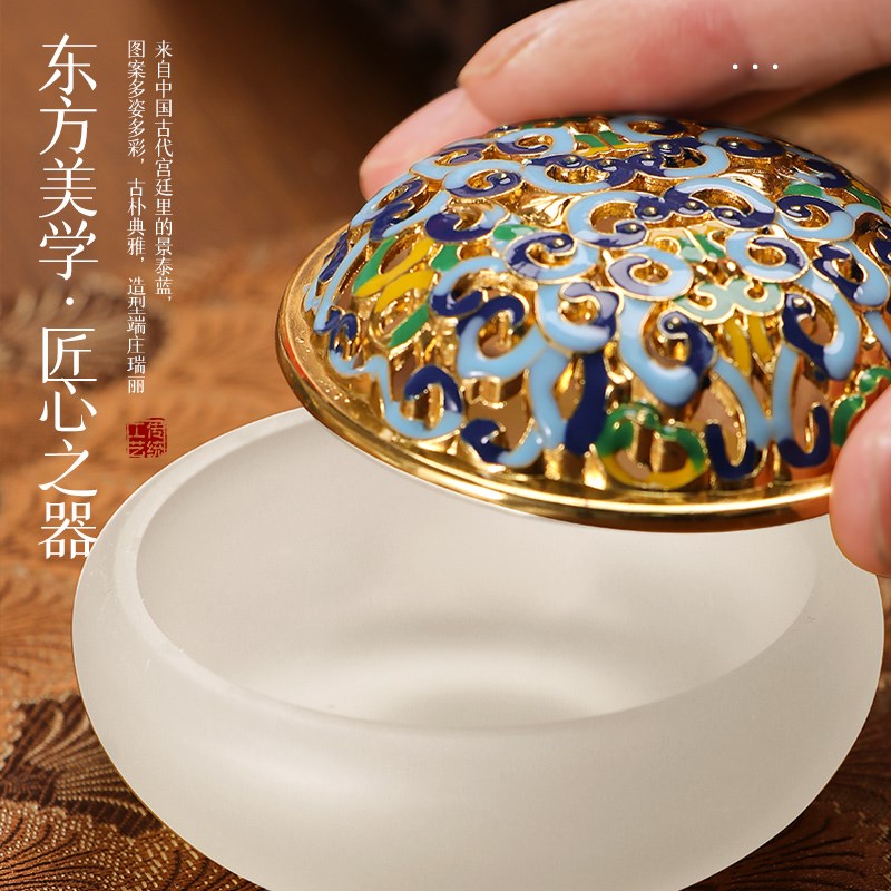 保真速发仿古琉璃家用香s薰炉珐琅香炉室内书房卧室茶道摆件檀香