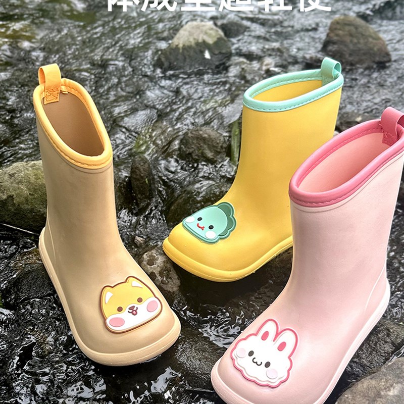 速发儿童雨鞋女款女童宝宝轻便防滑可爱幼儿防水胶鞋男童小孩水鞋