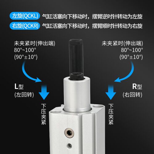 现货气动20回转夹紧旋转气缸25转角下压90度MKB1632qck 40/50-10L
