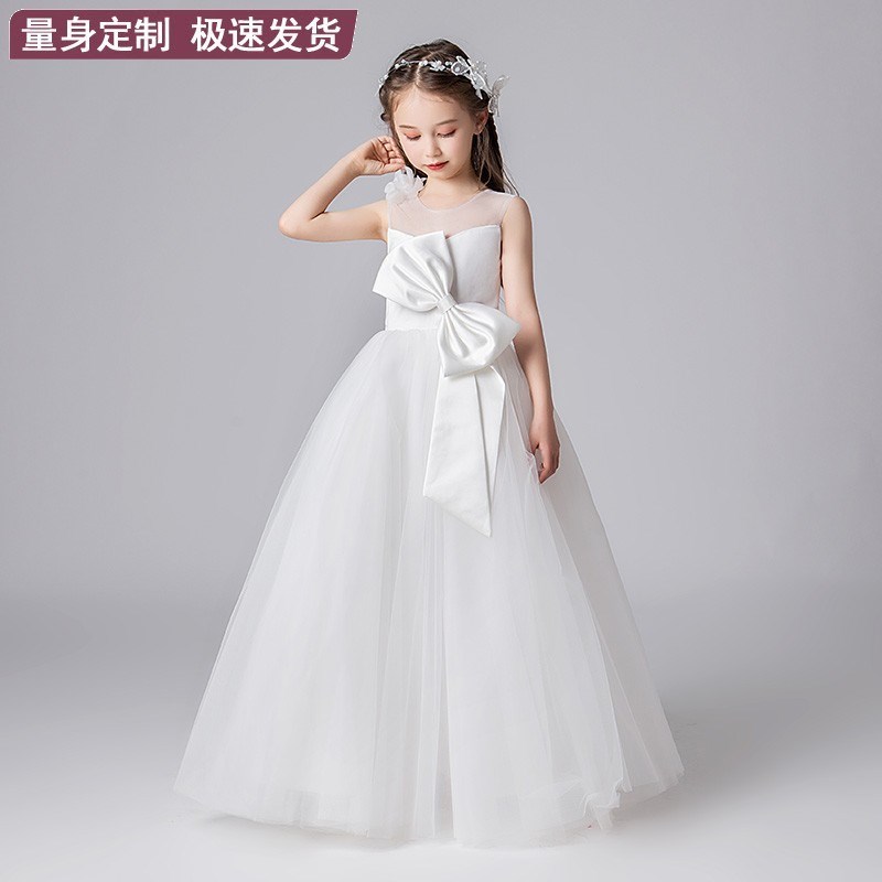 速发女童礼服主持人钢琴演出公主裙小女孩婚纱周岁生日宴会儿童礼
