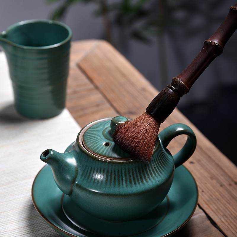 速发功夫茶具配件组合铜茶夹茶托实木茶勺茶笔普洱茶刀茶道零配件