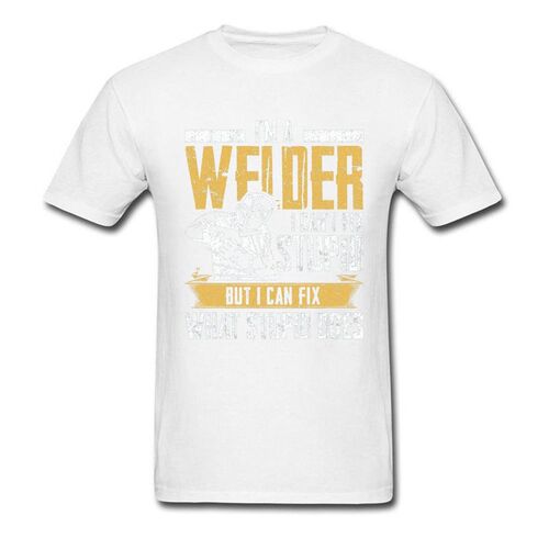 速发Slogan Tshirt For Men Black T Shirts Welder Can't Fix St