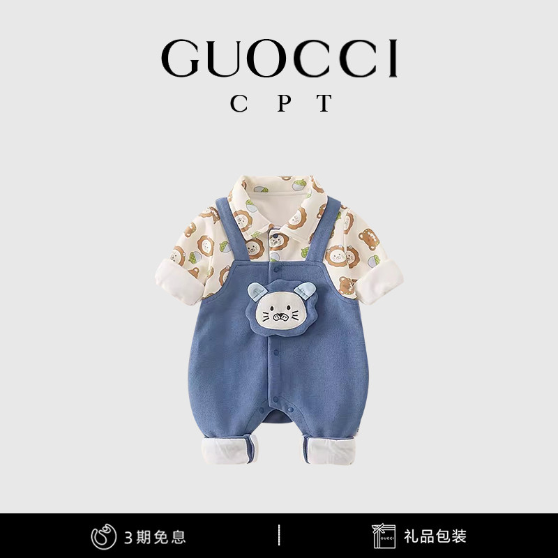 保真速发2023年婴儿衣服开衫连身衣外套秋季新生T宝宝哈衣爬服秋