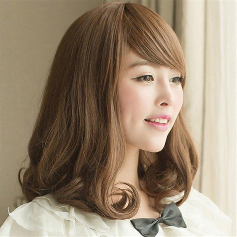 正品偏分中长梨花头厂家时尚气质短假发女 梨花头中长发 修脸假头
