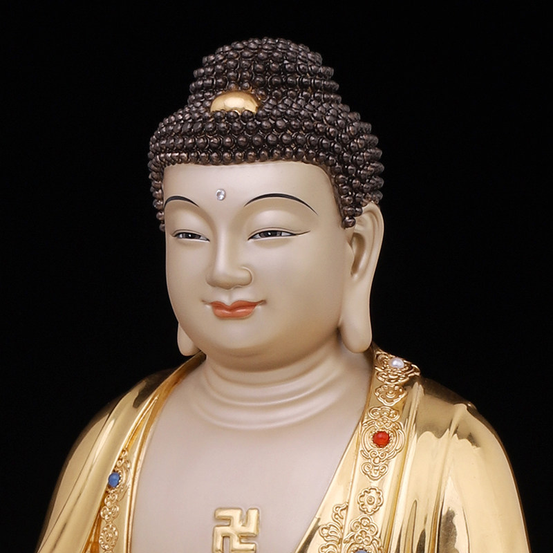 速发纯铜贴金地藏王坐莲观音菩萨家用佛像供奉南海观世音阿弥陀摆