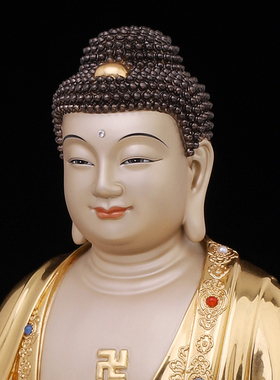 速发纯铜贴金地藏王坐莲观音菩萨家用佛像供奉南海观世音阿弥陀摆