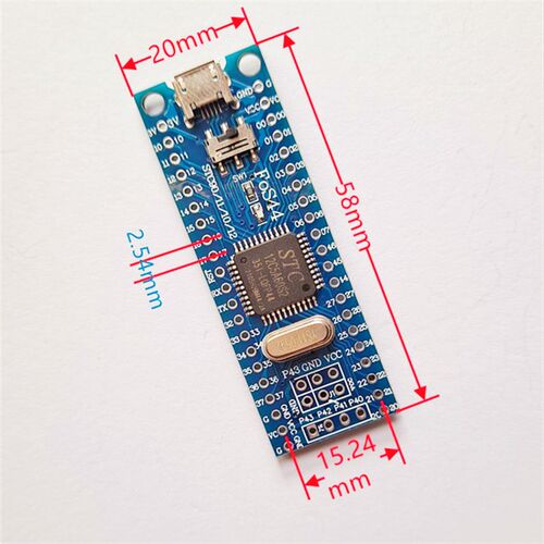 现货51单片机最小系统板STC89C52RC/12C5A60S2支持USB下载 带3.3V