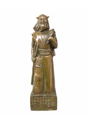 保真速发铜炎帝像m铜器神农大帝铜像神农氏铜雕工艺家居摆件