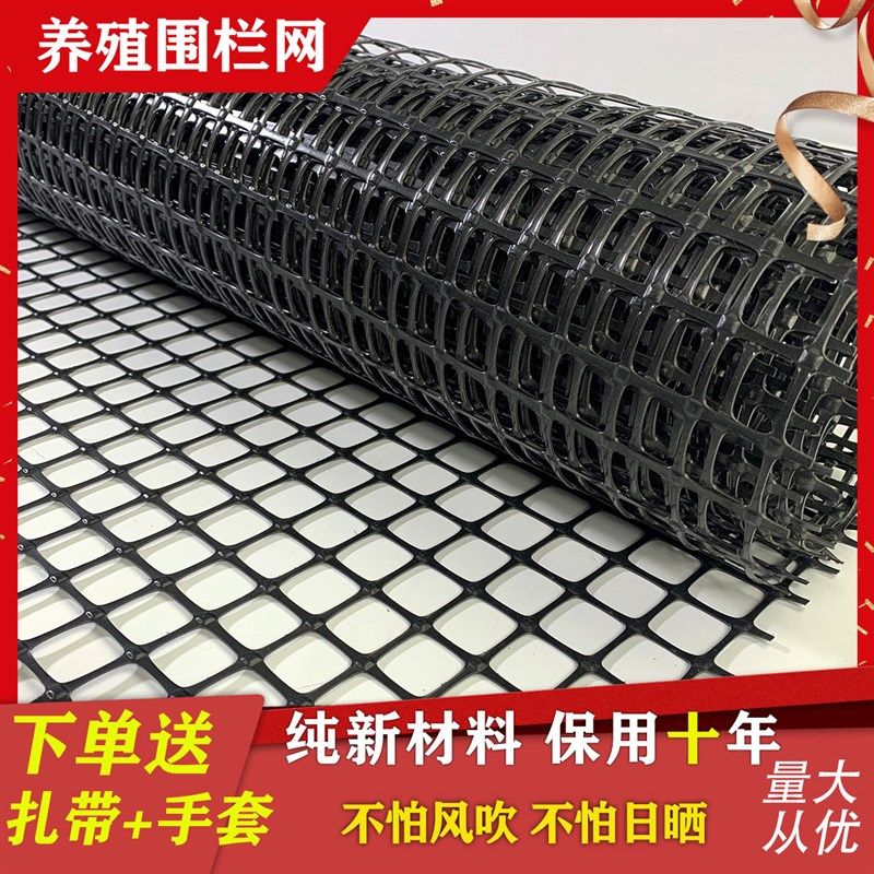 新品塑料网d养殖围栏网方孔鸡鸭鹅棚塑料漏粪网黑色钢塑玻纤土工