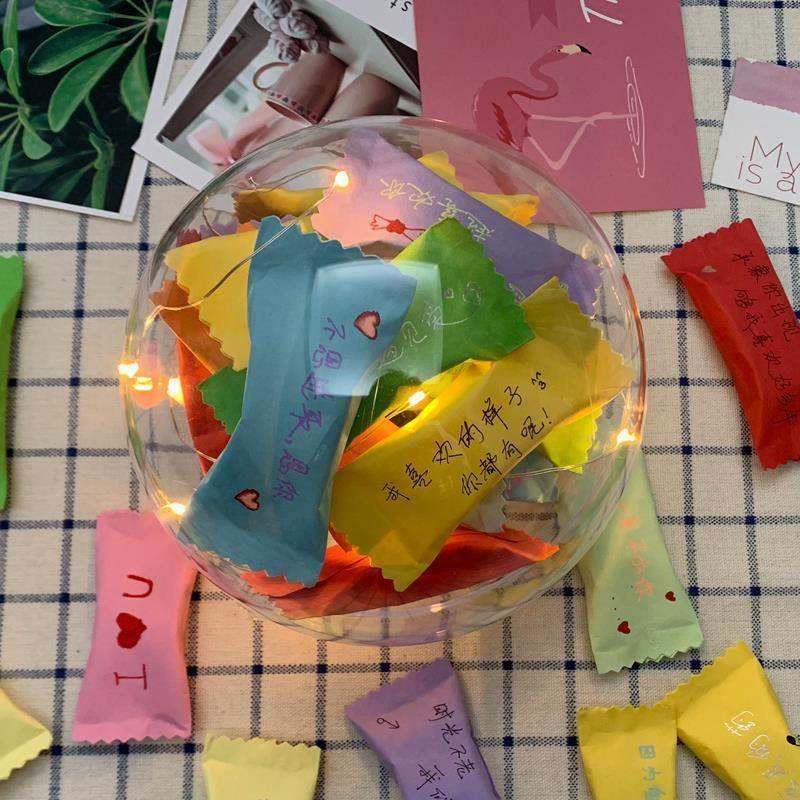 保真速发.糖f果包装纸diy手工摺纸情话糖果生日礼物送男友女友闺