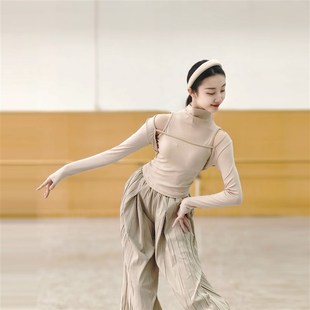 速发舞春夏服蹈服长袖 上衣练中服功国舞艺考形体舞套装