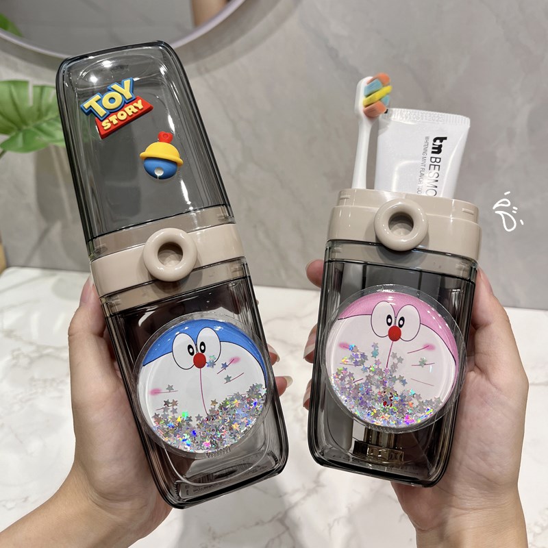 现货洗漱杯旅行便携可爱卡通儿童刷牙杯旅游牙刷套装收纳情侣牙杯