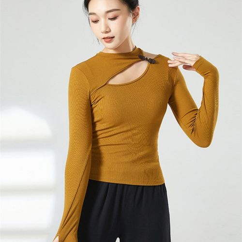 速发舞舞长舞蹈服人袖套指旗袍领上衣练功服中国古典民族成服装