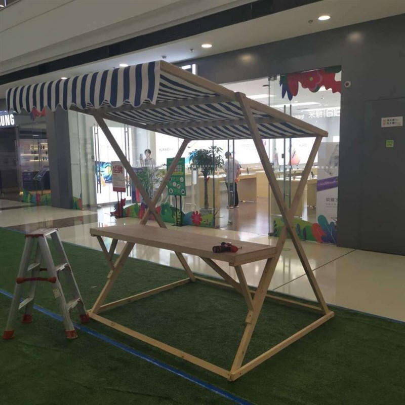 速发摊位户外棚架摆摊展示架实木制集市移动售货车夜市小吃摊位促