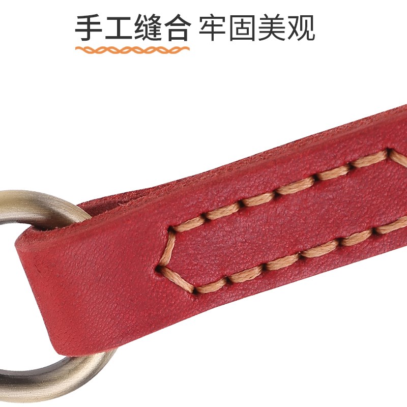 现货狗狗牵引绳牛皮中型大型犬金毛狗绳子拉布拉多狗链子狗脖圈狗