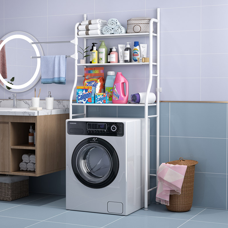 速发落地卫生间滚筒洗衣机置物浴台方手间架室马桶上洗免打孔收纳