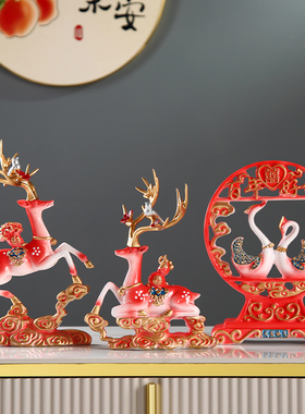 速发创意鹿摆礼装婚婚件礼物送新人新婚家居客厅玄关电视柜结饰品