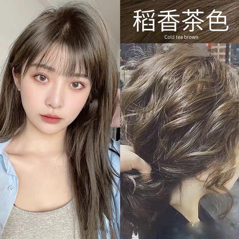 正品稻香茶色染发剂2024流行色 自己在家染发膏女 亚麻灰棕色黑茶