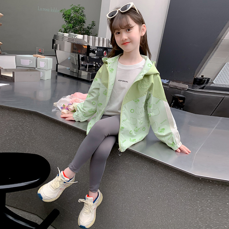 速发女童春装外套2024新款儿童洋气女孩春秋连帽可爱春秋夹克春季