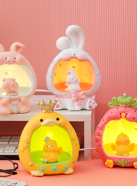 速发可爱桌物小小件卧室小夜灯房间装饰品生日礼面生儿童摆礼品