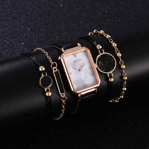 保真速发5pcs Seit Watches Women Fashion Square Green Dial Le