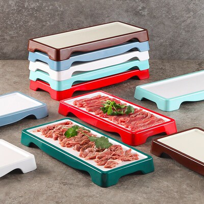 速发密胺盘意商盘鲜切牛肉自助火锅创子餐具潮汕牛肉盘涮肉用子长